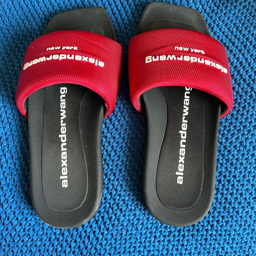 Red Alexander Wang Pool Slides - image 3